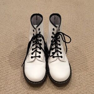 Dr. Martens White Boots with Black Laces